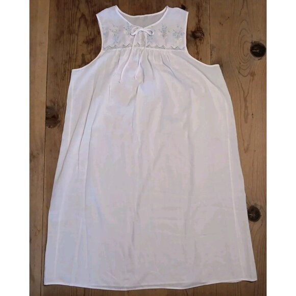 Unbranded Other - Vtg White Semi Sheer Cottagecore Prairie Slip Nightgown Womens L Sleeveless